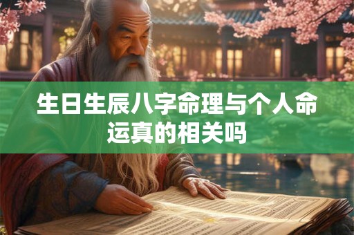生日生辰八字命理与个人命运真的相关吗 生日生辰八字命理与个人命运真的相关吗