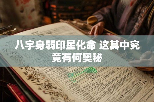 八字身弱印星化命 这其中究竟有何奥秘