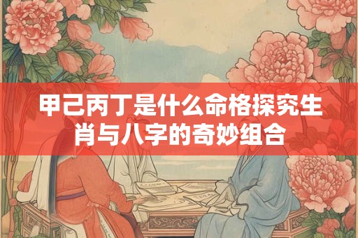 甲己丙丁是什么命格探究生肖与八字的奇妙组合