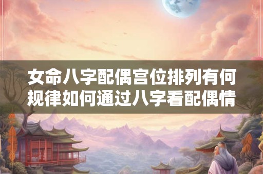 女命八字配偶宫位排列有何规律如何通过八字看配偶情况