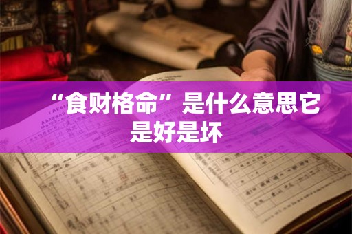 “食财格命”是什么意思它是好是坏