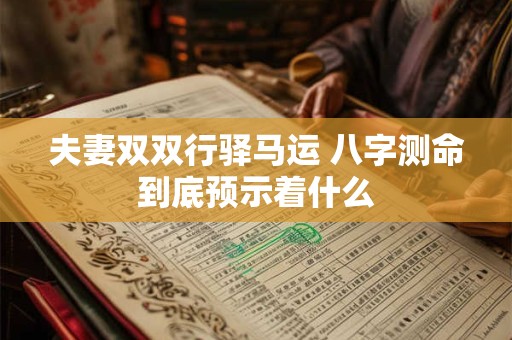 夫妻双双行驿马运 八字测命到底预示着什么