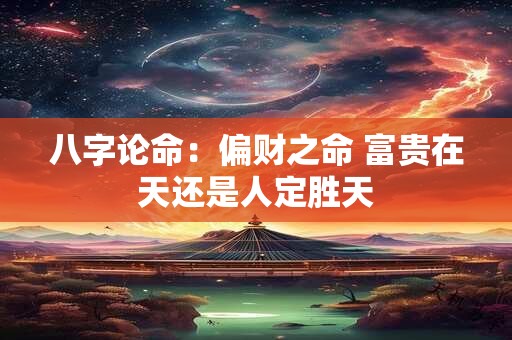 八字论命：偏财之命 富贵在天还是人定胜天