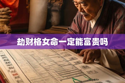 劫财格女命一定能富贵吗