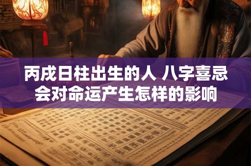 丙戌日柱出生的人 八字喜忌会对命运产生怎样的影响