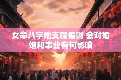 女命八字地支藏偏财 会对婚姻和事业有何影响