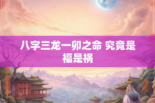 八字三龙一卯之命 究竟是福是祸