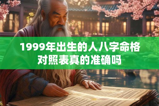 1999年出生的人八字命格对照表真的准确吗