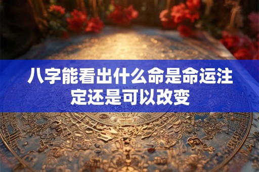 八字能看出什么命是命运注定还是可以改变