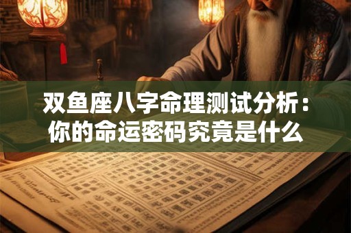 双鱼座八字命理测试分析：你的命运密码究竟是什么