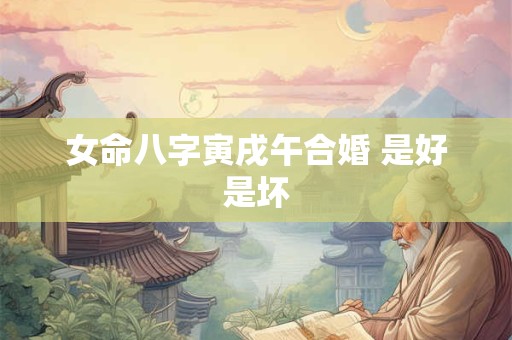 女命八字寅戌午合婚 是好是坏