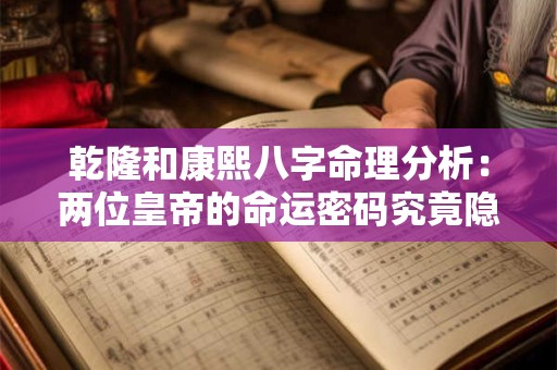 乾隆和康熙八字命理分析：两位皇帝的命运密码究竟隐藏着怎样的玄机