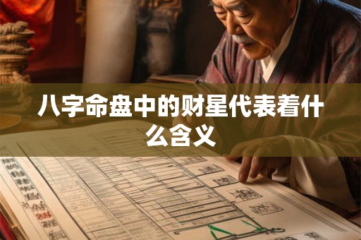 八字命盘中的财星代表着什么含义
