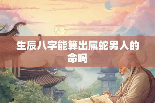 生辰八字能算出属蛇男人的命吗
