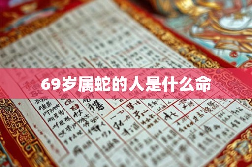 69岁属蛇的人是什么命