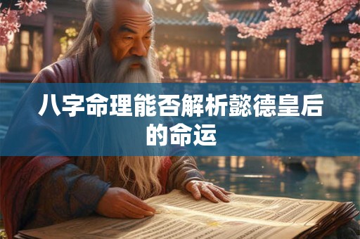 八字命理能否解析懿德皇后的命运