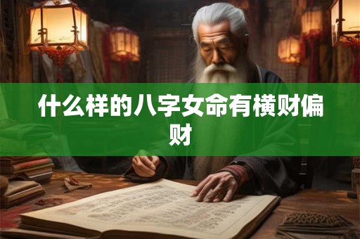 什么样的八字女命有横财偏财