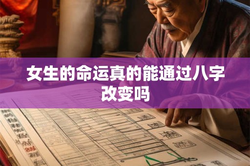 女生的命运真的能通过八字改变吗
