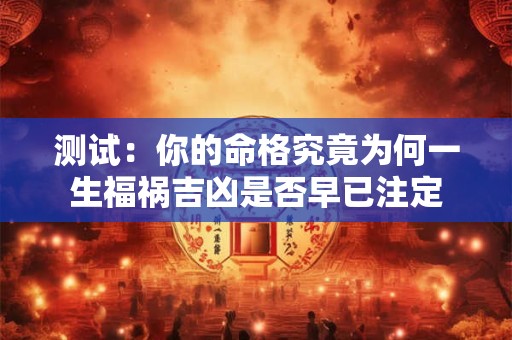 测试：你的命格究竟为何一生福祸吉凶是否早已注定