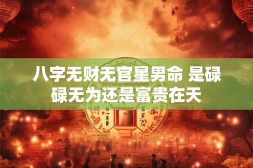 八字无财无官星男命 是碌碌无为还是富贵在天