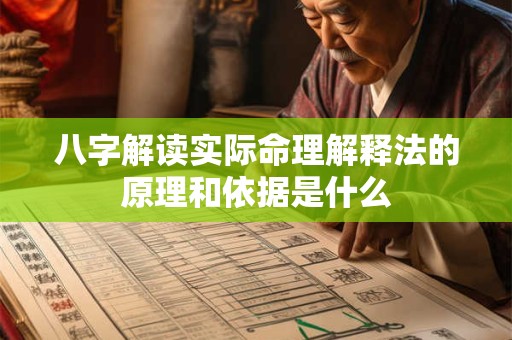 八字解读实际命理解释法的原理和依据是什么