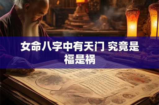 女命八字中有天门 究竟是福是祸