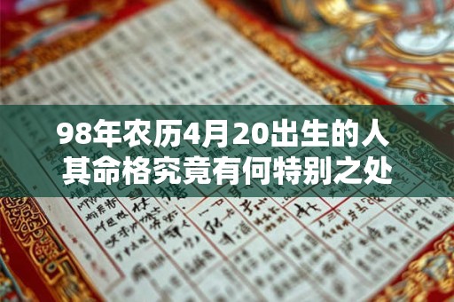 98年农历4月20出生的人 其命格究竟有何特别之处