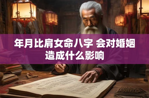 年月比肩女命八字 会对婚姻造成什么影响