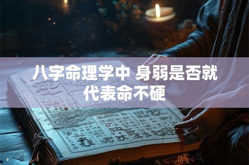 八字命理学中 身弱是否就代表命不硬
