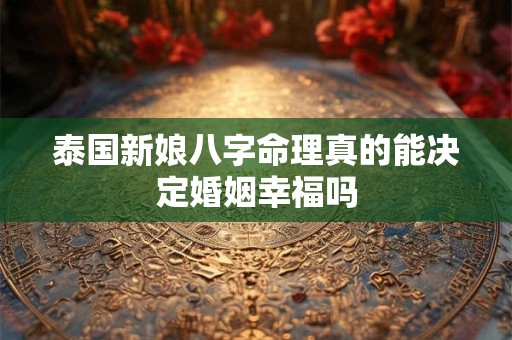 泰国新娘八字命理真的能决定婚姻幸福吗