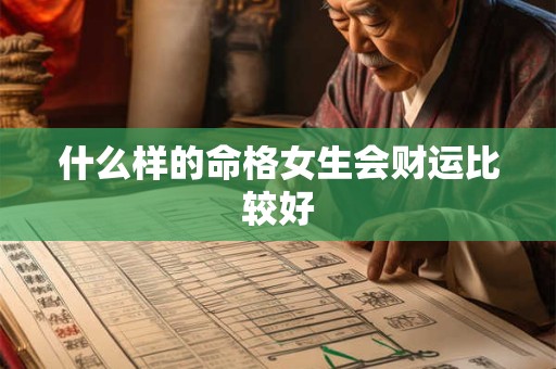 什么样的命格女生会财运比较好