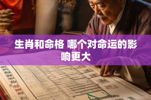 生肖和命格 哪个对命运的影响更大