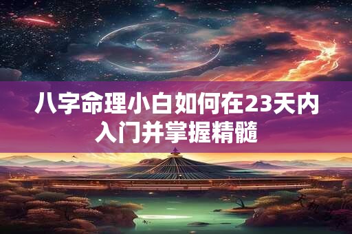 八字命理小白如何在23天内入门并掌握精髓