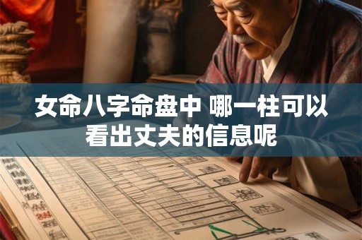 女命八字命盘中 哪一柱可以看出丈夫的信息呢