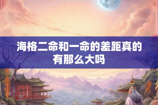 海格二命和一命的差距真的有那么大吗