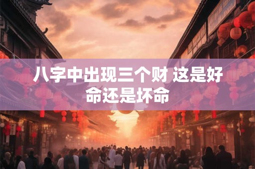 八字中出现三个财 这是好命还是坏命
