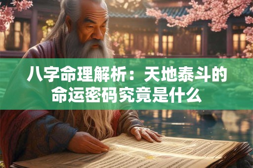 八字命理解析：天地泰斗的命运密码究竟是什么