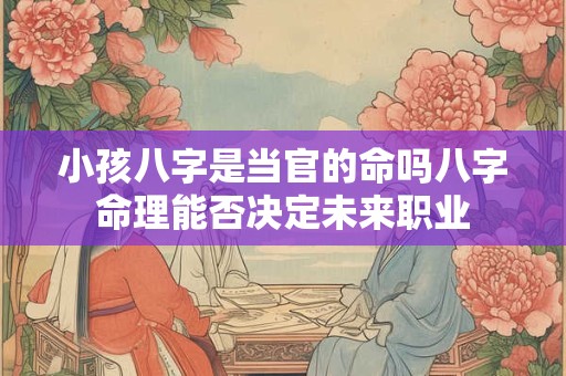 小孩八字是当官的命吗八字命理能否决定未来职业