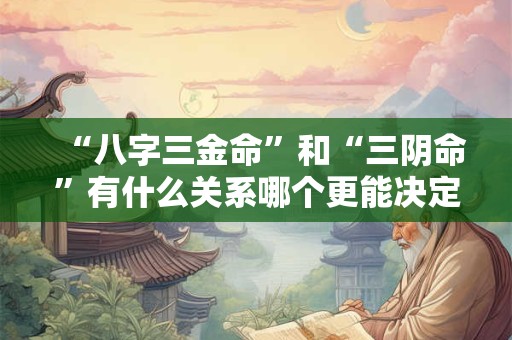 详细阅读:“八字三金命”和“三阴命”有什么关系哪个更能决定人的命运 “八字三金命”和“三阴命”有什么关系哪个更能决定人的命运