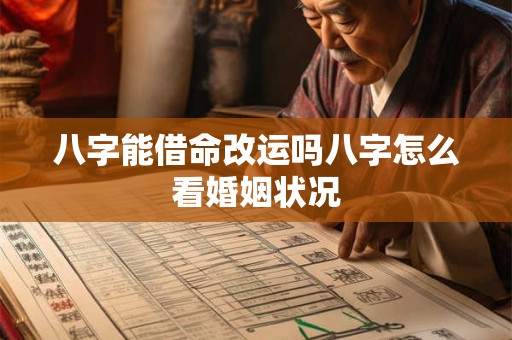八字能借命改运吗八字怎么看婚姻状况