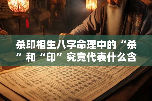 杀印相生八字命理中的“杀”和“印”究竟代表什么含义