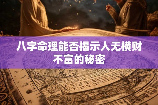 八字命理能否揭示人无横财不富的秘密