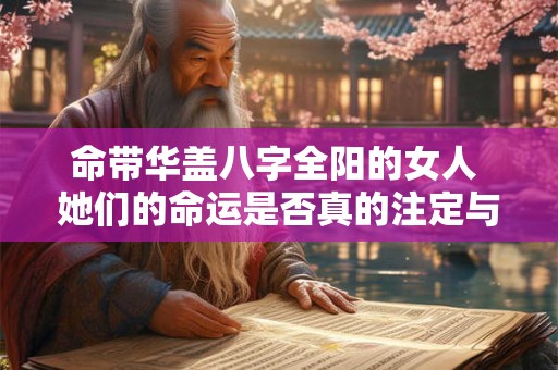 命带华盖八字全阳的女人 她们的命运是否真的注定与众不同 命带华盖八字全阳的女人 她们的命运是否真的注定与众不同