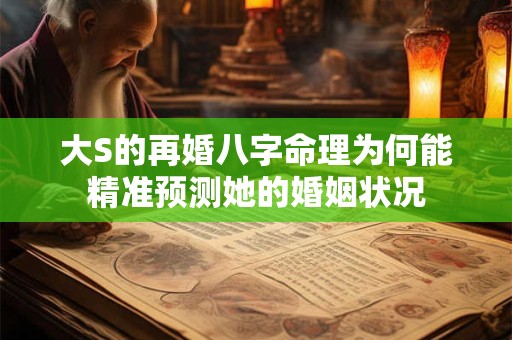 大S的再婚八字命理为何能精准预测她的婚姻状况