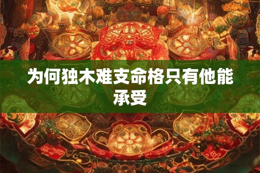 为何独木难支命格只有他能承受
