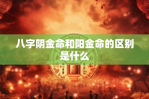 八字阴金命和阳金命的区别是什么
