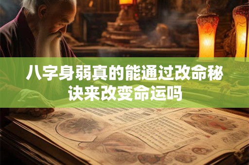 八字身弱真的能通过改命秘诀来改变命运吗
