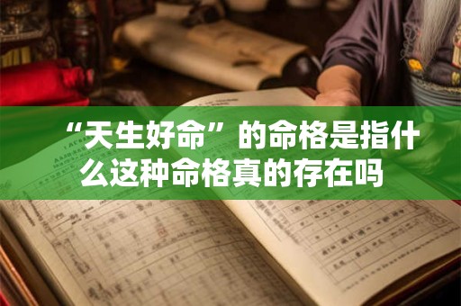 “天生好命”的命格是指什么这种命格真的存在吗 “天生好命”的命格是指什么这种命格真的存在吗