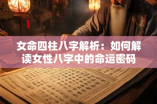 女命四柱八字解析：如何解读女性八字中的命运密码