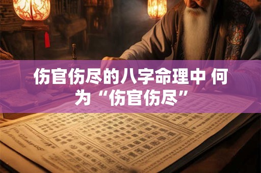 伤官伤尽的八字命理中 何为“伤官伤尽”